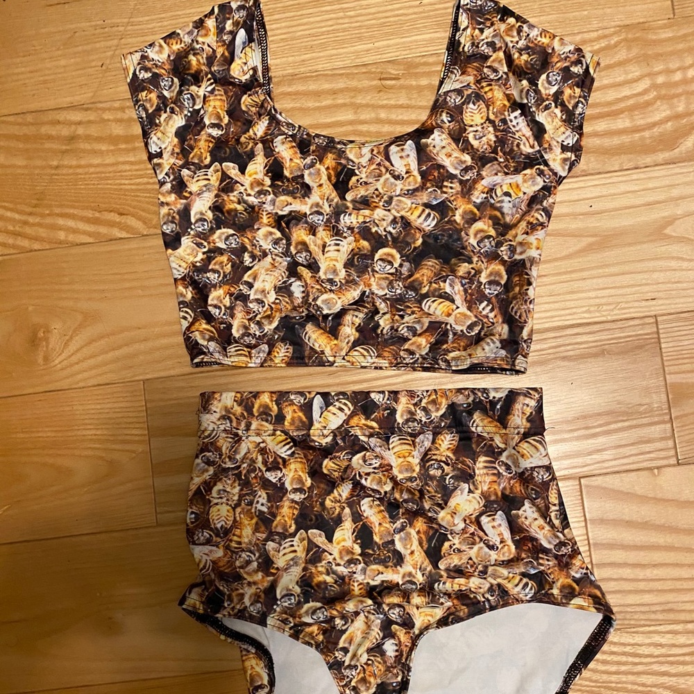 RARE Blackmilk Bee Swimsuit Size Small